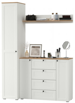 Остин Прихожая 63, белый шагрень/дуб крафт золотой