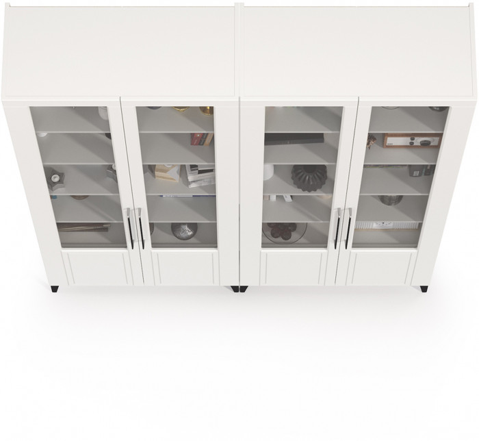 Валенсия Гостиная № 126, ЛДСП белый шагрень/МДФ белый шагрень