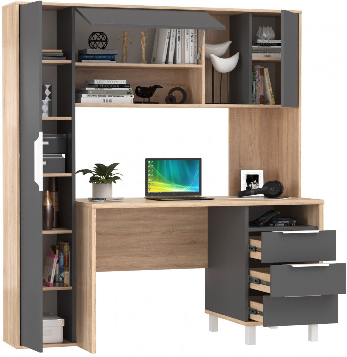 компьютерный стол Комфорт 12.95N, дуб сонома/тёмно-серый