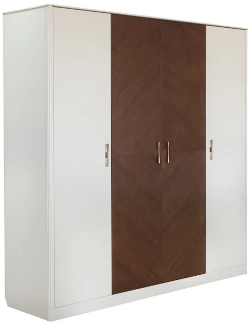 Шкаф для одежды четырехдверный "Тиволи" - Латте (лак)