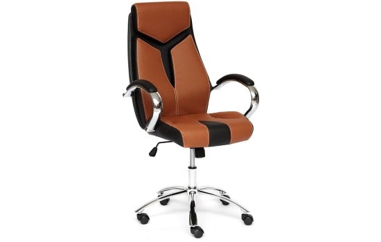 Кресло GLOSS хром, коричневый/черный, 57