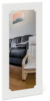 Прихожая П-6 Зеркало, цвет МДФ белое дерево фрезеровка ромб, ШхГхВ 50х1,6х102 см.