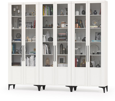 Валенсия Гостиная № 127, ЛДСП белый шагрень/МДФ белый шагрень