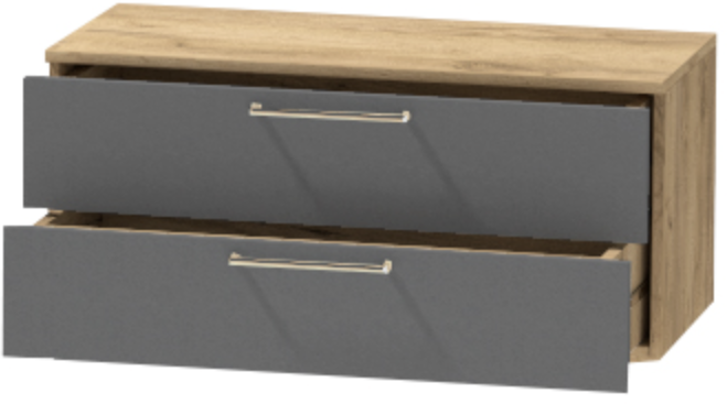 Тумба-5 прикроватная подвесная "Иннэс-7", Крафт золотой/Графит