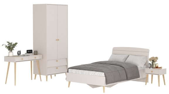 Афина Спальня 26-1200, цвет кашемир серый, сп.м. 1200х2000 мм., б/м, основание есть - фанера