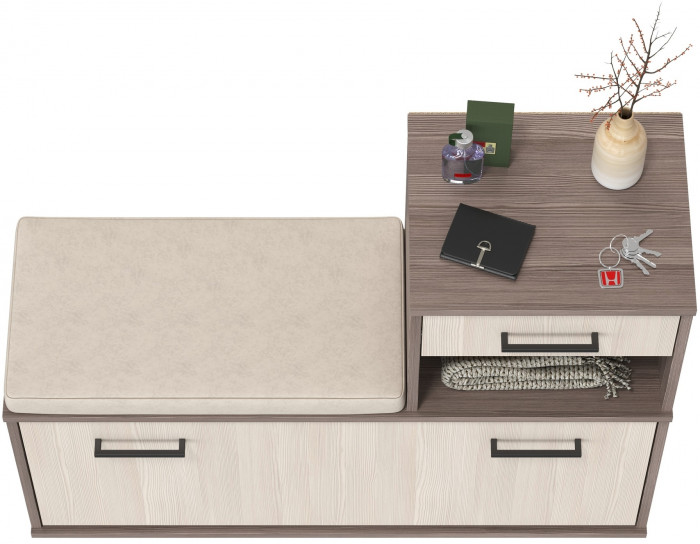 Лира ГК 2-0714бод.тем/св Тумба под обувь, цвет бодега тёмный/бодега светлый, ШхГхВ 100х33х75,5 см., универсальная сборка