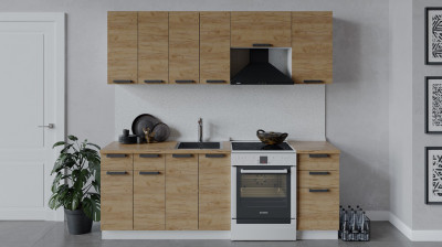 Кухня "Пасаденна" Комплектация 3 2,2 м белый/дуб вотан