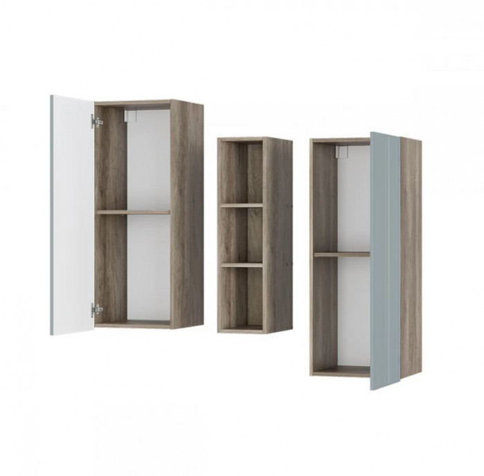 "Олива" ШКН-01 шкаф навесной Дуб каньон/MF11 Шарли бриз