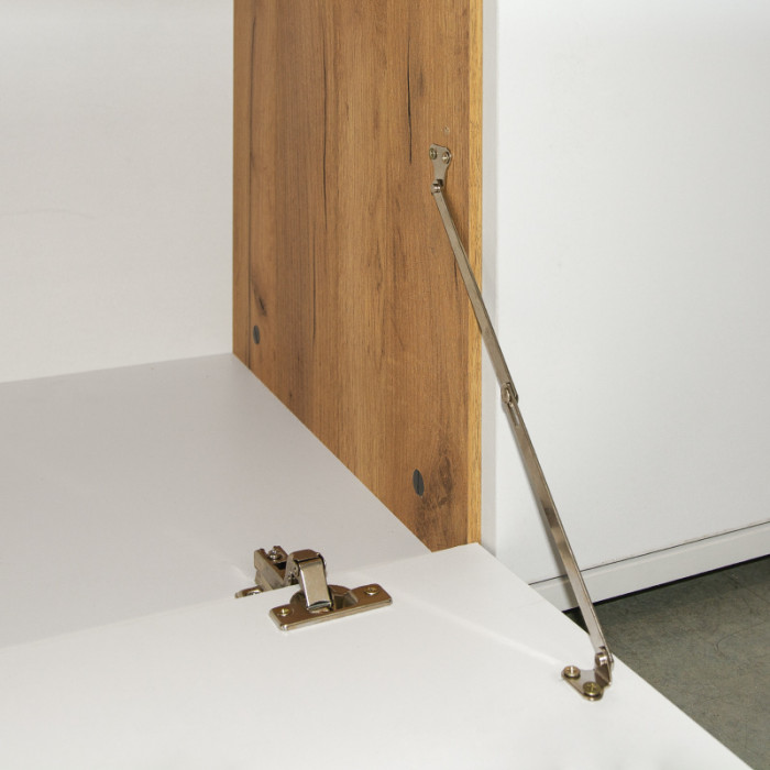 Бэль № 09, цвет дуб крафт золотой/белый премиум, ШхГхВ 210х43х200 см., ниша для ТВ 130х43х120 см., НЕ универсальная сборка