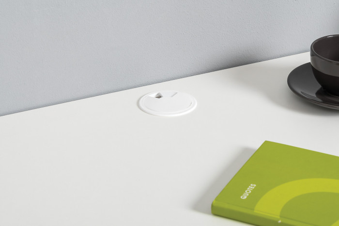 Торонто 12.149 Стол + 13.333 Шкаф для одежды, белый шагрень/стальной серый