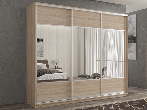 Шкаф-купе Кааппи 6 Сонома Светлый 210х60х230 см