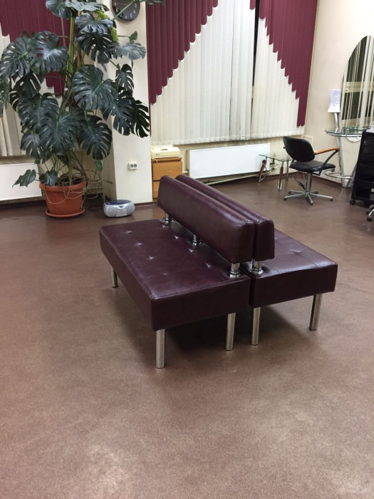 Диван Бизнес 100, экокожа, черный