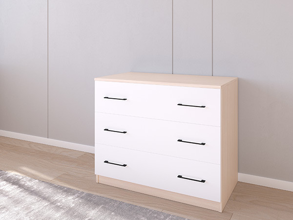 Комод 01/16 90х50х75 Дуб молочный/Белый