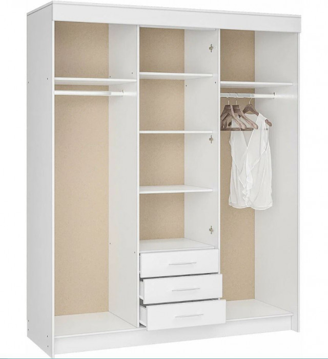 шкаф-купе Фортуна белый/белый