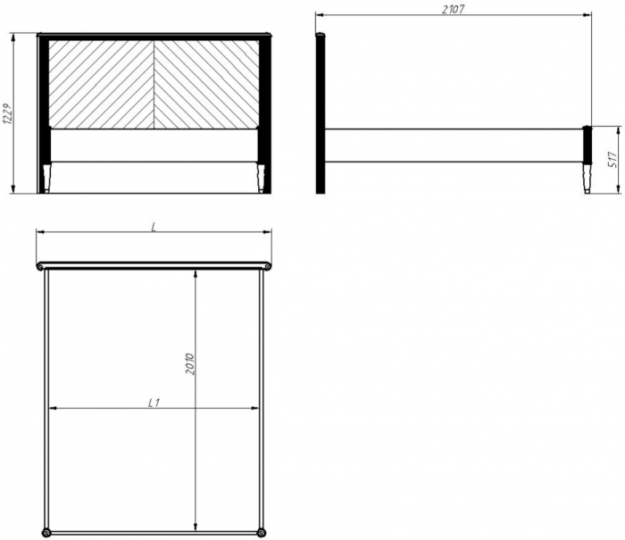Кровать двуспальная 1,8 "Тиволи" - Латте (лак)