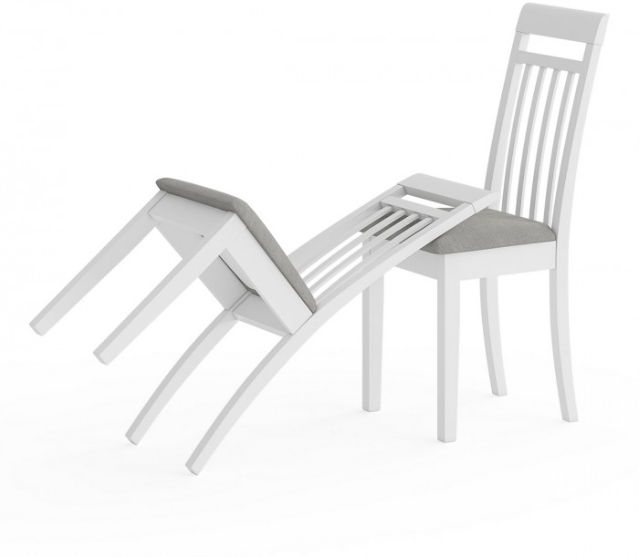 Два стула Мебель--24 Гольф-11 разборных, цвет белый, обивка ткань велюр серый 63, ШхГхВ 40х40х100 см., от пола до верха сиденья 47 см.