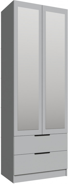 Шкаф Мадрид (0,8) с 2 ящ. с зеркалом, Камень серый