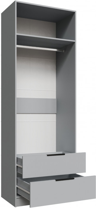 Шкаф Мадрид (0,8) с 2 ящ. с зеркалом, Камень серый