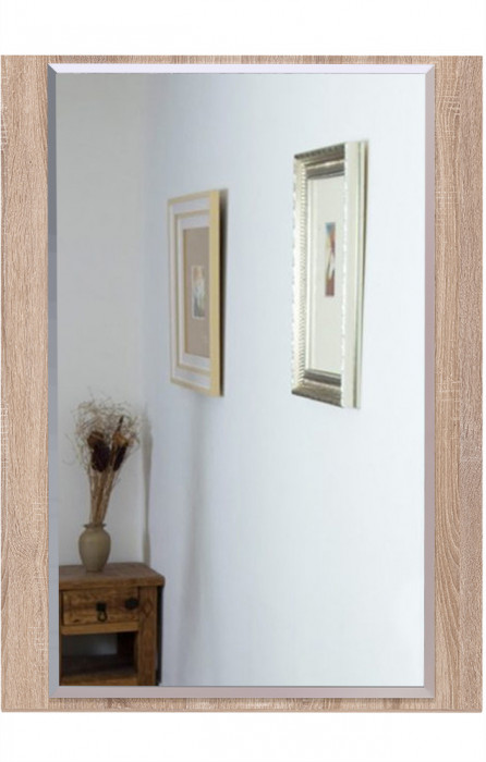 Куба Прихожая 5, обувница 13.114 + Зеркало, цвет дуб сонома/белый премиум, ШхГхВ 50х28,3х180 см.