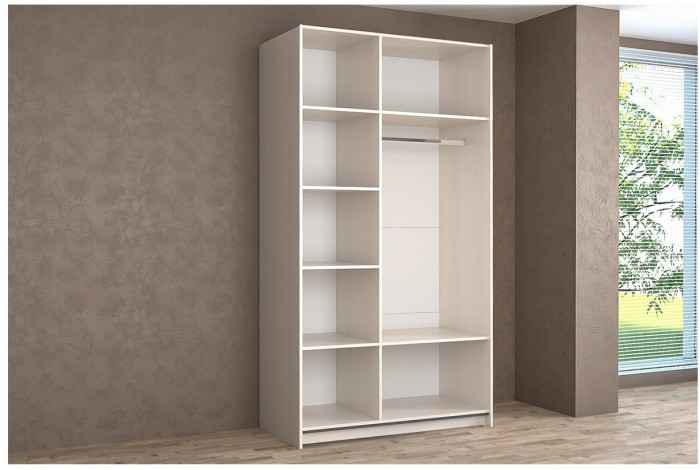 Шкаф-купе Иннэс-5 1200 Ф3/Ф3, Белый глянец/Бодега белая