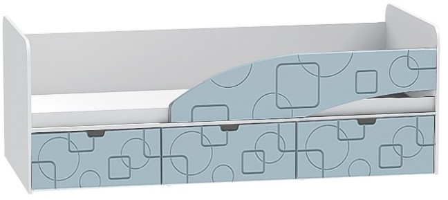 Детская кровать Бриз-3 80х190, квадрат (Ирис/Белый/правый)