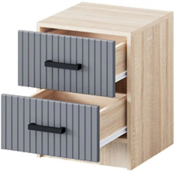 Карина-6 МДФ Тумба прикроватная (Графит, Дуб Сонома)