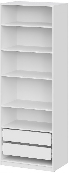 Шкаф распашной с наполнением (5 полок + 2 ящика) ШК 5 (800), Белый