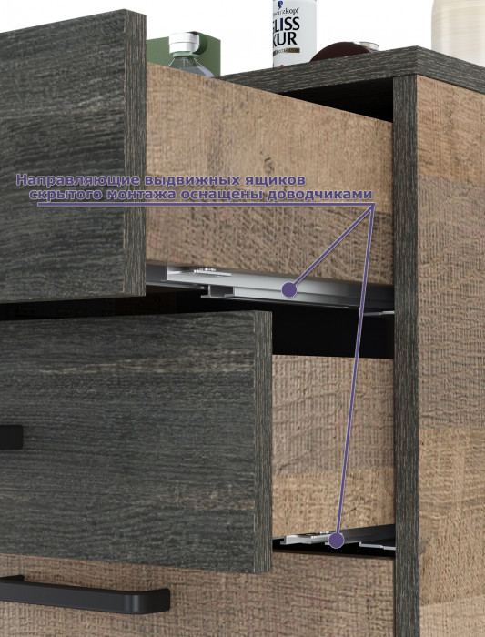 Трувор 13.241.03 Тумба для обуви + 13.241.06 Тумба для обуви, цвет дуб гранж песочный/интра, ШхГхВ 130х37х106,9 см., универсальная сборка