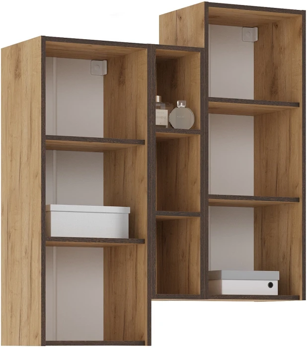 Норд Шкаф подвесной комбинированный, Дуб крафт (кромка венге)