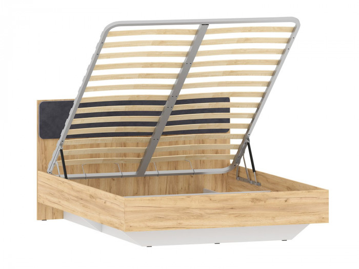 НМ 011.56 Кровать Оттавия Антрацит/Дуб золотой/Велюр Ультра Графит