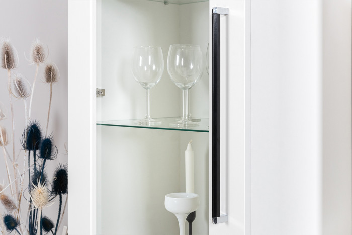 Валенсия Гостиная № 130, ЛДСП белый шагрень/МДФ белый шагрень