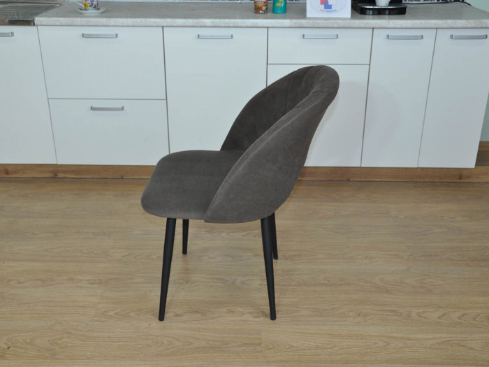 Стул ДЕНИ Д / черный /велюр коричневый