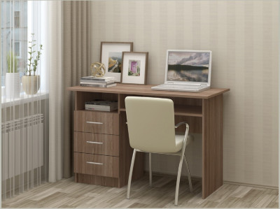 Стол письменный ПС-02 (с ящиками) (Ясень шимо темный)