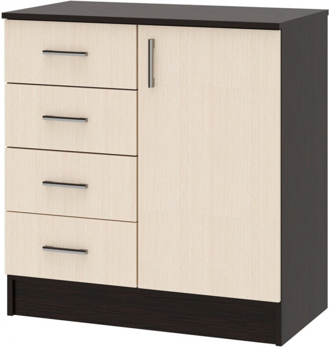 Комод К800-1Д (Вотан / Белый гладкий)