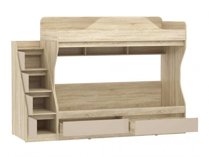 НМ 041.51 кровать 2х ярусная Акварель Дуб Сонома/Капучино