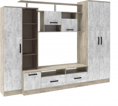 Гостиная Оскар-5, Дуб крафт серый/Цемент