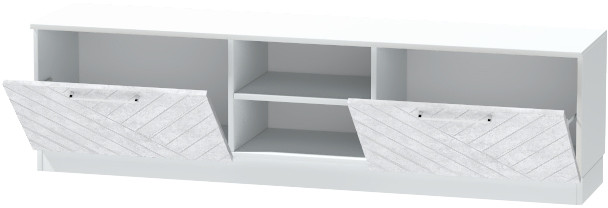 Тумба-2 под ТВ напольная "Иннэс-7", Белый/Бетон снежный