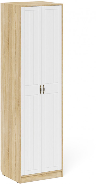 Прихожая П-6 Компоновка № 13, цвет дуб сонома/фасады МДФ белое дерево фрезеровка прованс, ШхГхВ 170х50х210 см., универсальная сборка