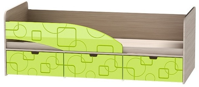 Детская кровать Бриз-3 80х190, квадрат (Антарктида/Белый/левый)