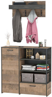 Трувор 13.307.01 Комод + 15.04 Вешалка, дуб гранж песочный/интра