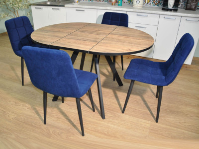 Обеденная группа Нарди / Стул Х 4 шт. / Дуб Веллингтон/черный / бид 36