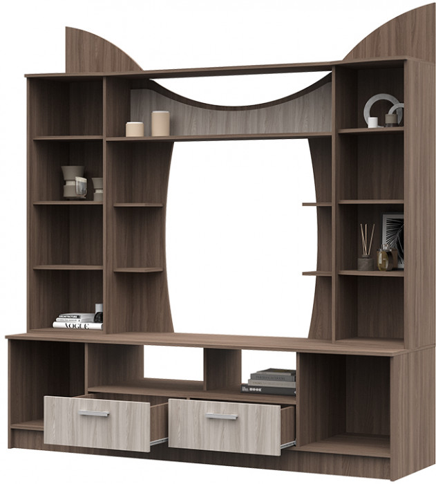 Гостиная ОЛЬБИЯ центральная секция шимо темный/шимо светлый