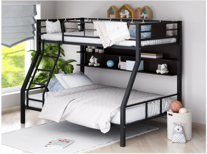 Двухъярусная кровать Гранада-1П (Слоновая кость, Венге)