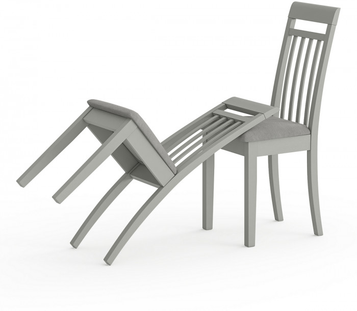 Два стула Мебель--24 Гольф-11 разборных, цвет серый, обивка ткань велюр серый 63, ШхГхВ 40х40х100 см., от пола до верха сиденья 47 см.