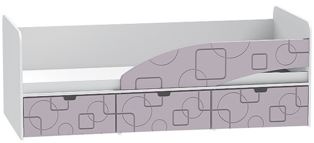 Детская кровать Бриз-3 80х190, квадрат (Антарктида/Белый/правый)