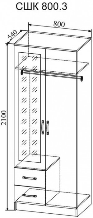 Модульная спальня Софи, композиция 1, Белый глянец/Дуб Сонома