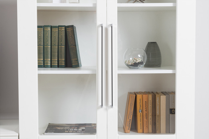 Валенсия Гостиная № 133, ЛДСП белый шагрень/МДФ белый шагрень