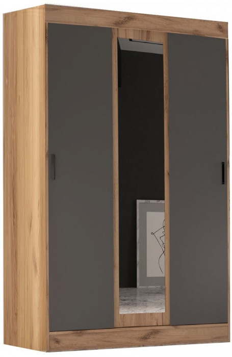 Бася Шкаф-купе (Дуб крафт белый/Графит)