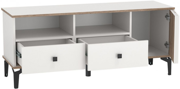 Тумба под ТВ 51.06 Либерти опора h=150мм Белый / Дуб Каньон