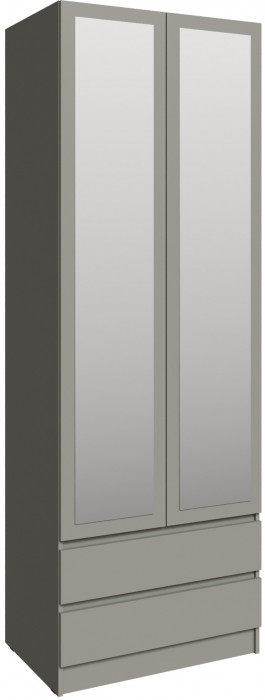 Шкаф Мадрид (0,8) с 2 ящ. без ручек с зеркалом, Мокко